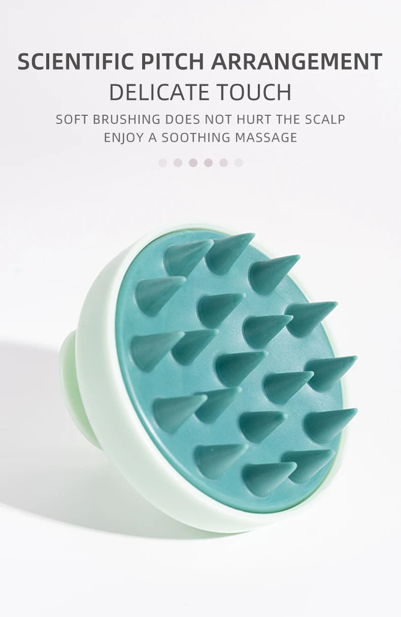 Silicone Shampoo Scalp Massager – Magic Handle Spa Massage Brush for Hair & Body