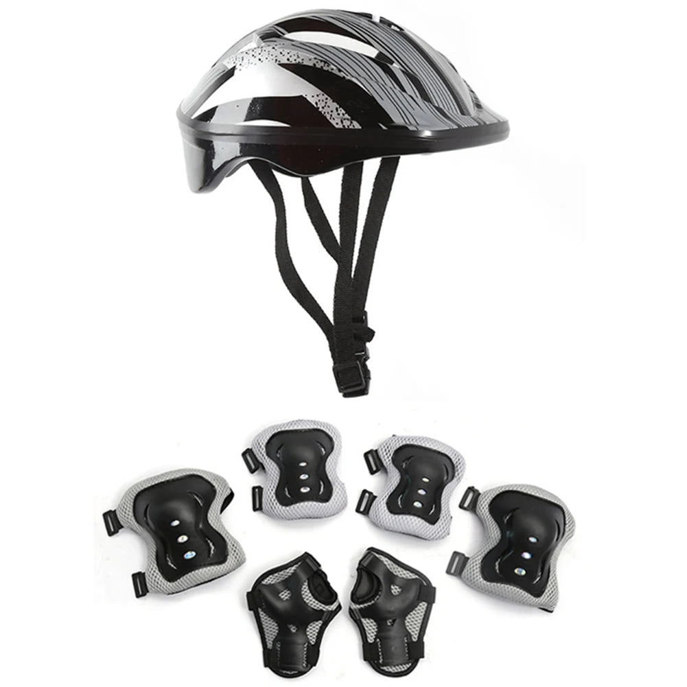 Children's 7-in-1 Protective Body Gear Set – Helmet, Impact Resistant, Shock-Absorbing & Breathable for Outdoor Sports