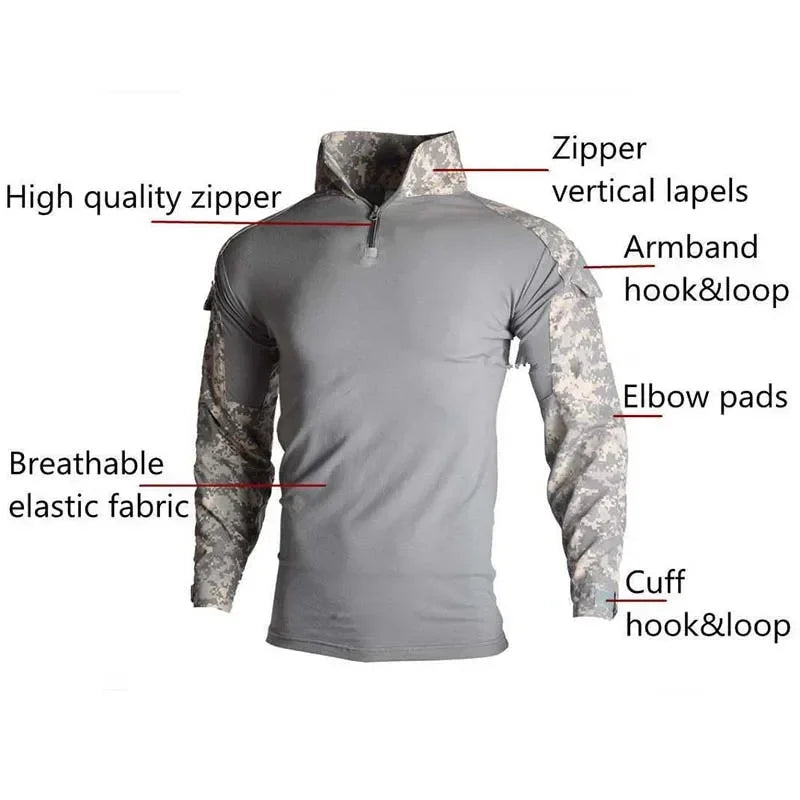 Men's Tactical Outdoor Training Suit – Hunting Shirt, Cargo Pants & Multi-Piece Uniform Set