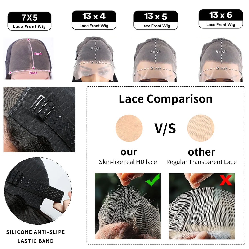 200% 46 40 Inch 13X6 HD Transparent Body Wave Lace Frontal Wig Loose Wave 13X513X7 HD Lace Front Human Hair Wigs For Black Women