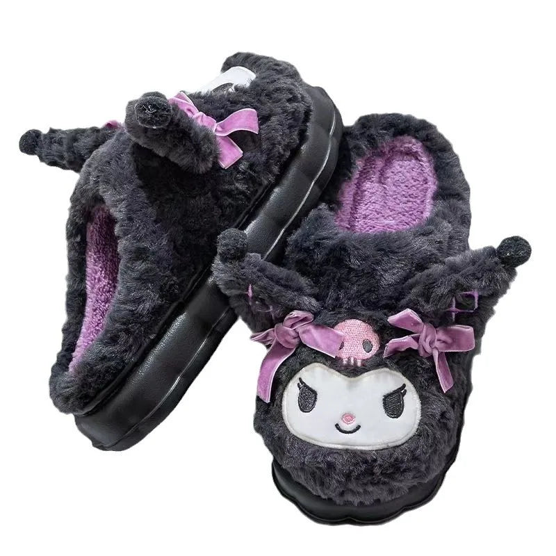 Sanrio Kuromi Cartoon Cotton Anti-Slip Home Slippers — Cute Indoor Slippers