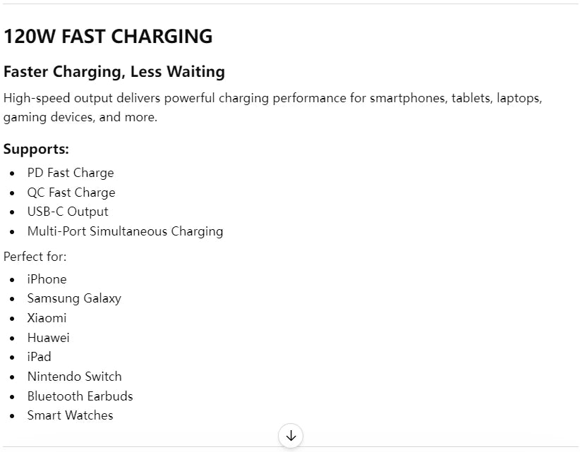 50000mAh 120W Power Bank — High-Capacity Fast Charging Portable Battery