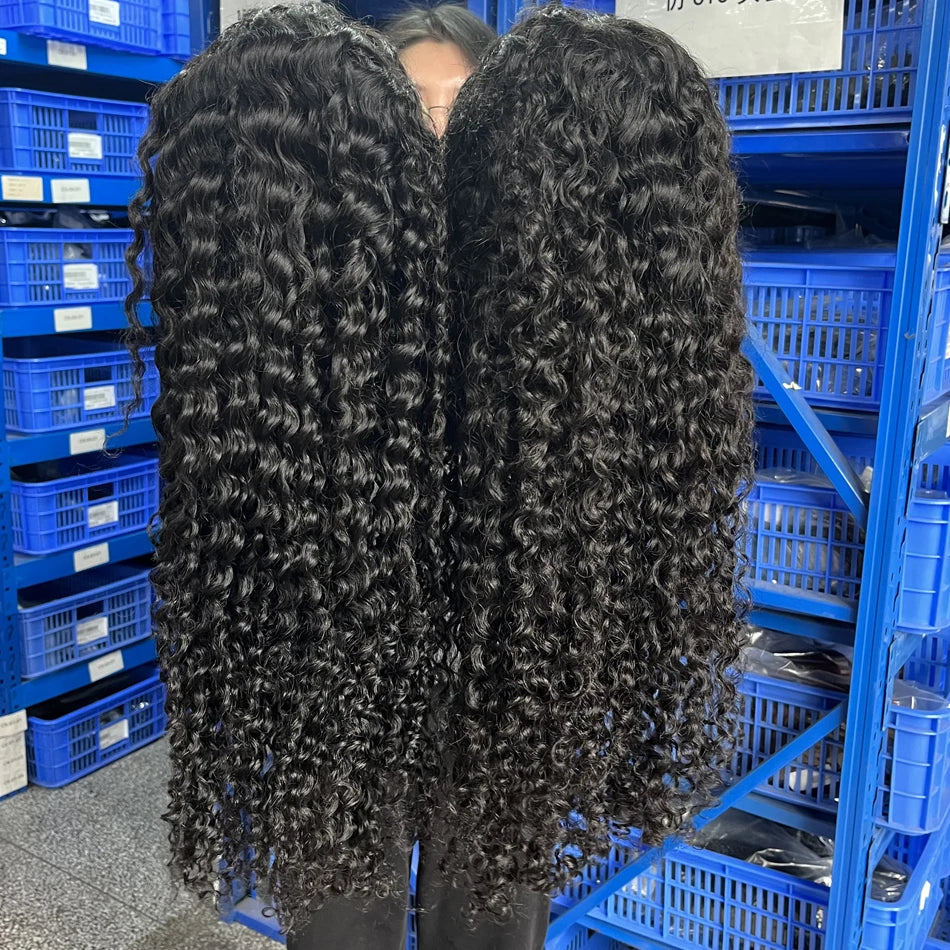 40–50 Inch Water Wave Curly Lace Front Wig | 300% Density 13x4 13x6 7x5 HD Glueless Brazilian Human Hair for Women
