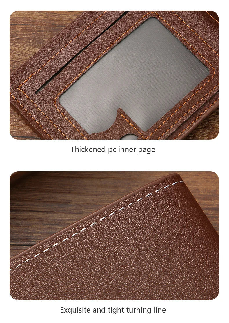 Men's Slim Money Clip Bifold Wallet – Leather Card Holder & Multi-Card Business Wallet