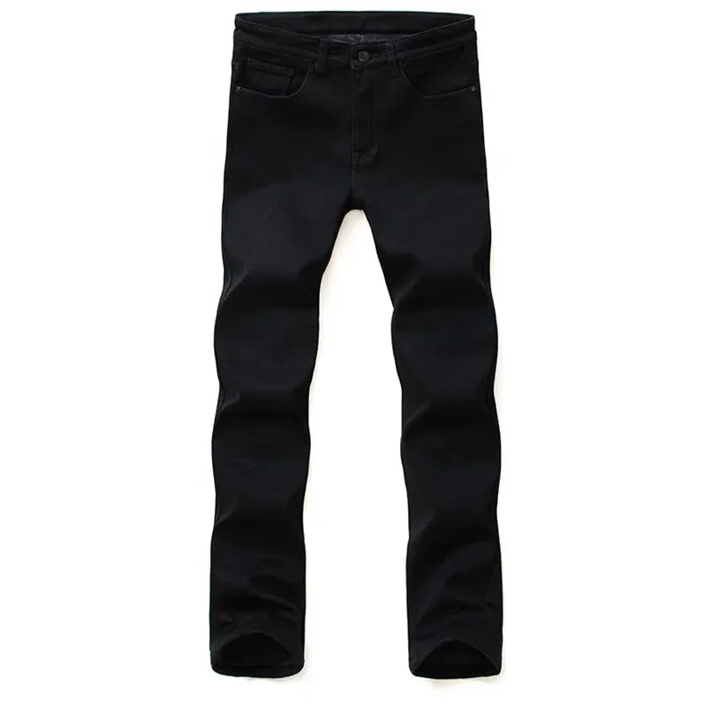 Men's Soft Stretch Black Biker Jeans — Slim Fit Moto Denim
