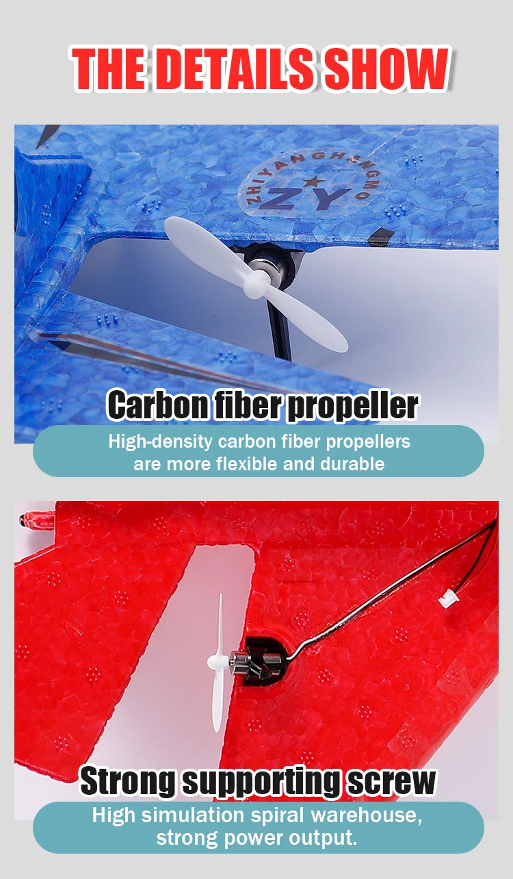 Parkten P320 2.4G RC Fixed Wing Glider Airplane – Hand Throw Foam Fighter Plane for Boys