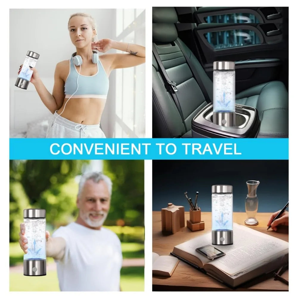 Hydrogen Water Bottle Generator — Improve Water in 3 Minutes, Quick Electrolysis