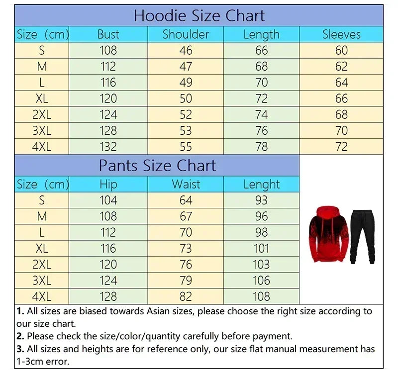 Men's Splash Ink Print Hoodie & Sweatpants Set – Versatile Casual Daily Sport Tracksuit