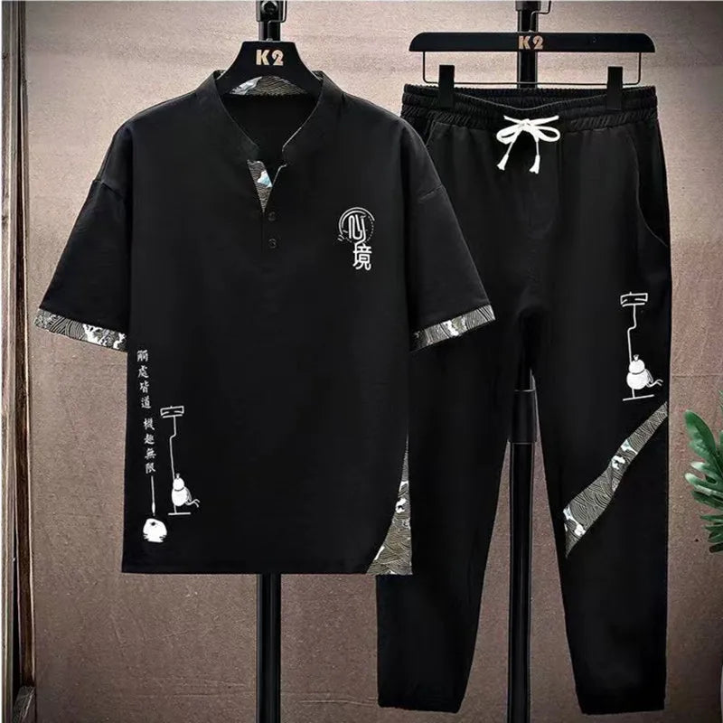 Men's Cotton Shirt & Trousers 2-Piece Set – High Quality Summer Fashion Suit M–4XL