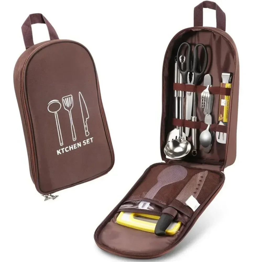 Portable Camping Cooking Utensils Storage Bag — Outdoor Survival Gear