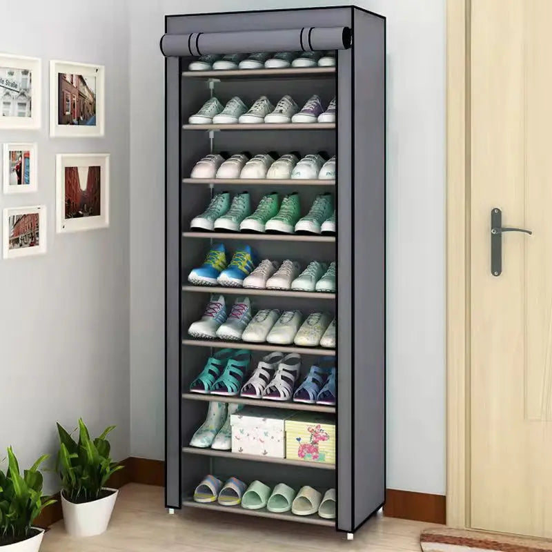 6-10 Tier Shoe Cabinet with Dust-Proof Rolling Shutter Door – Space-Saving Storage for Entryway, Hallway & Bedroom