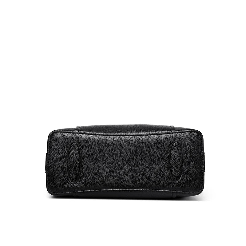 Luxury Genuine Leather 3-Layer Tote Bag – Large Capacity Crossbody Shoulder Bag for Women