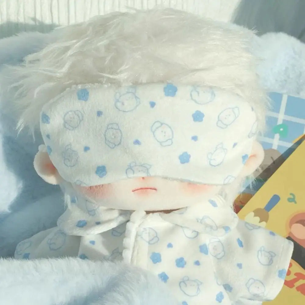 Doll Pajamas with Eye Mask – 15cm & 20cm Cotton Cartoon Doll Sleep Clothes & Bathrobe
