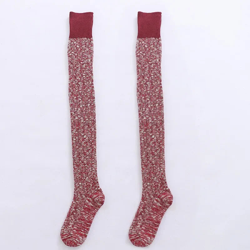 Women's Thigh-High Socks – Thick Cotton Blend
