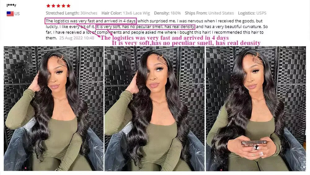 200 Density Body Wave Lace Front Wig | 13x4 13x6 360 Lace 5x5 HD Transparent Pre-Plucked Brazilian Human Hair