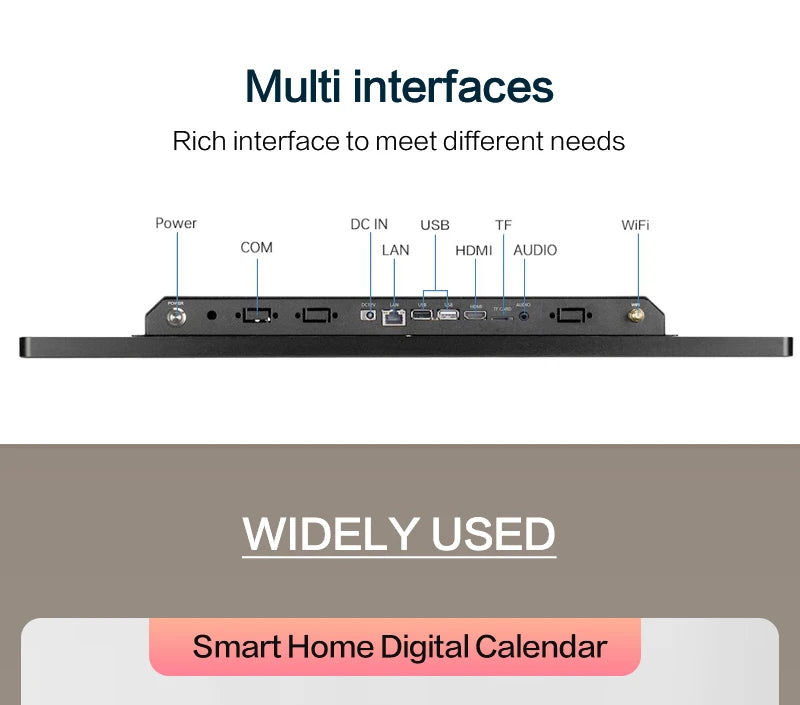 TouchWo Touchscreen Digital Calendar & Smart Display – 15.6" to 43", Android 11/12, 1080p