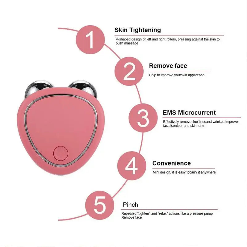 Mini EMS Microcurrent Face Lift Massager – Face Sculpting, Skin Tightening & Facial Serum Kit
