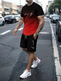 Men's 3D Print T-Shirt & Shorts Set – Loose Breathable Fashion Summer Sport Casual Suit