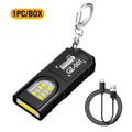 Keychain COB LED Flashlight – USB Rechargeable Mini Torch with Pen Clip & Magnetic Base