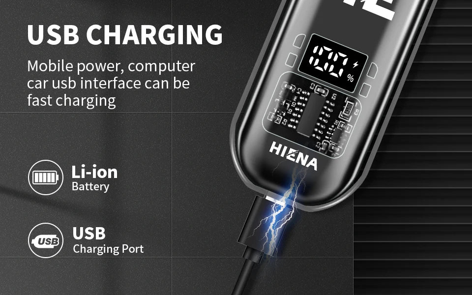 Mini Electric Nose Hair Trimmer – Rechargeable, Painless, USB-C, LED Display, Portable Pocket Size