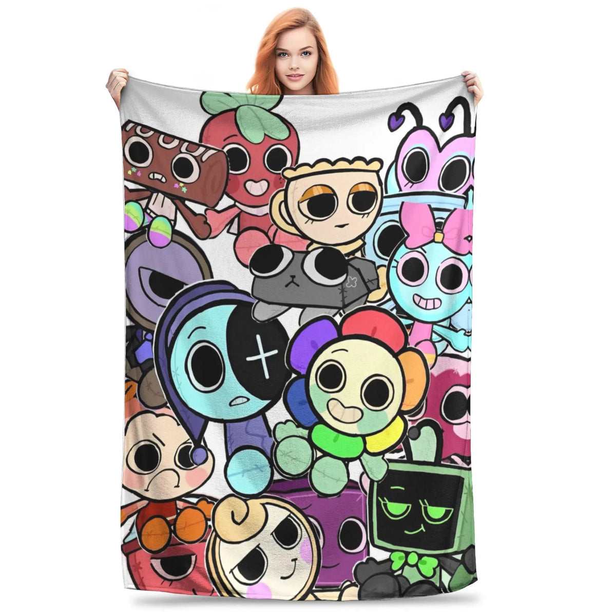 Dandy's World Pebble Fleece Throw Blanket – Soft Novelty Character Print, 5 Sizes
