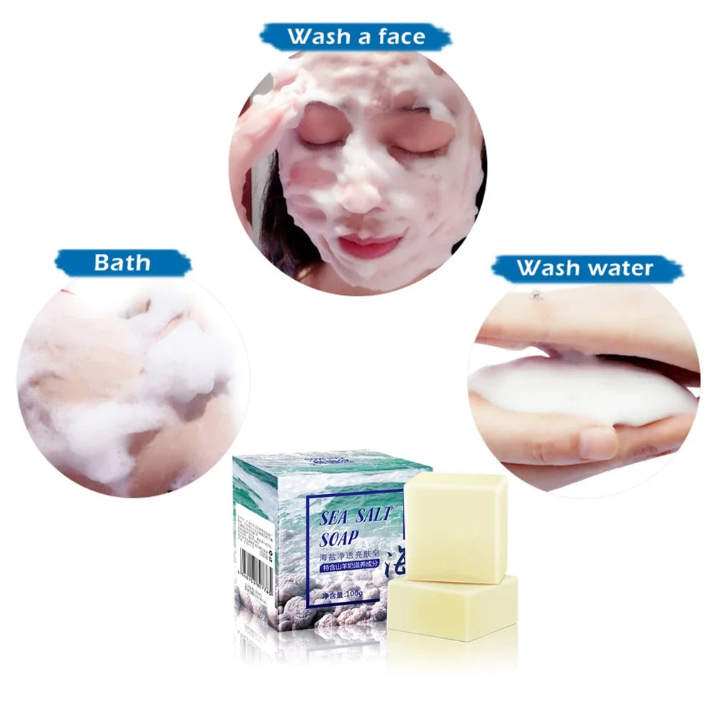 Sea Salt & Goat Milk Moisturizing Soap Bar – Pore Cleansing Acne Treatment Face Care