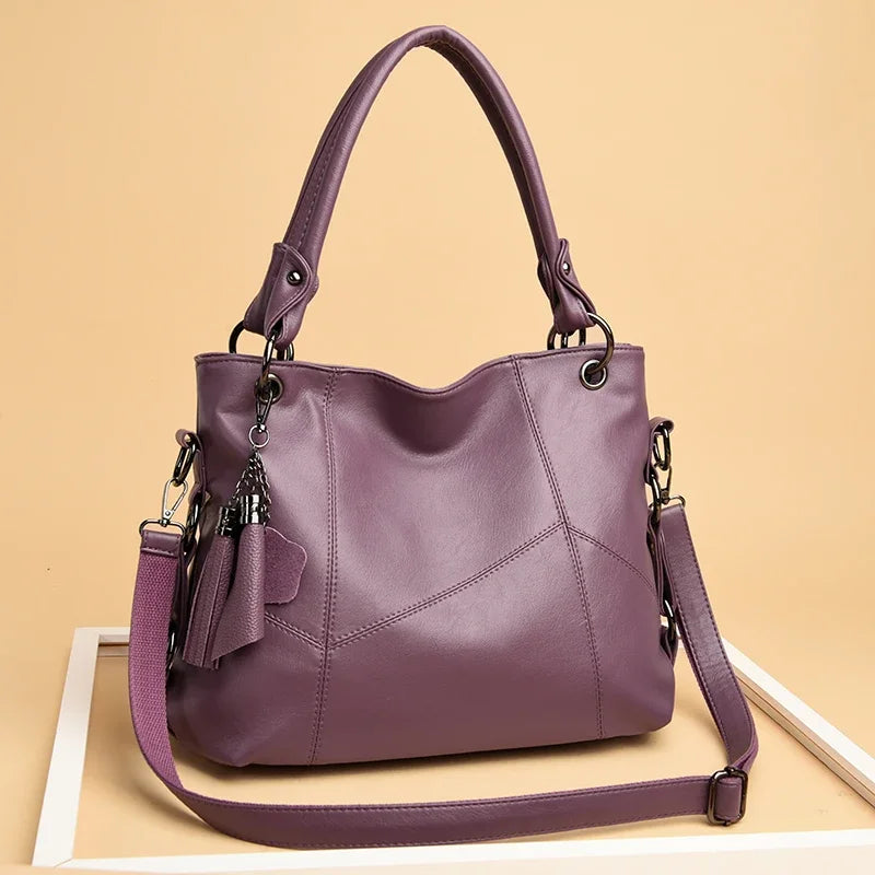 Large Capacity PU Leather Crossbody Tote Bag – Luxury Shoulder Bag for Women