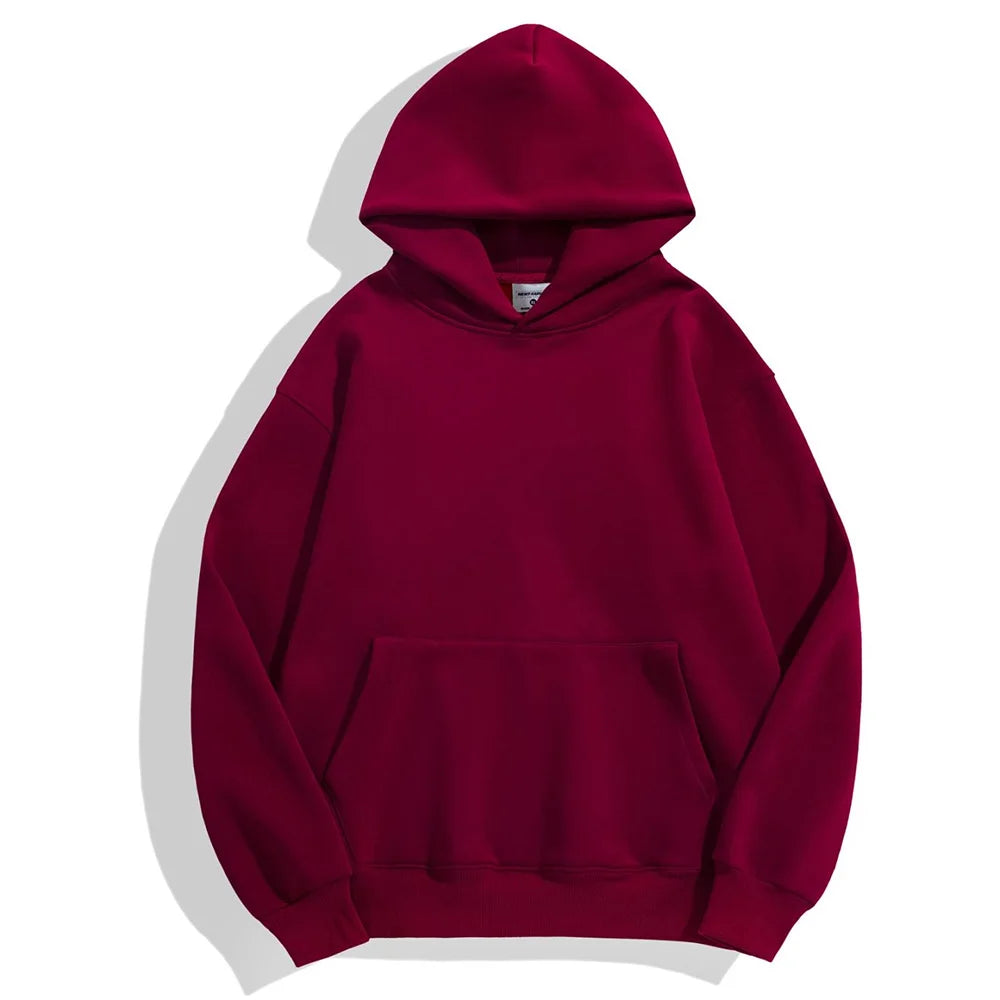 Men's Heavy Weight Polar Fleece Pullover Hoodie — 480gsm Thick Cotton Sweatshirt