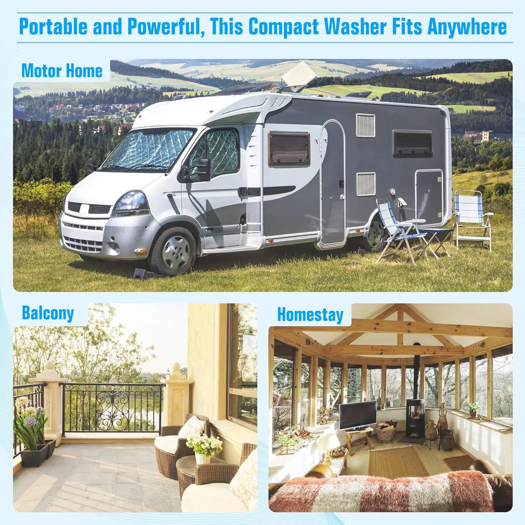 Portable Washing Machine 18 Lbs | Twin Tub Washer & Dryer Combo, Soaking Function, High Efficiency, Apartment, Dorm & RV