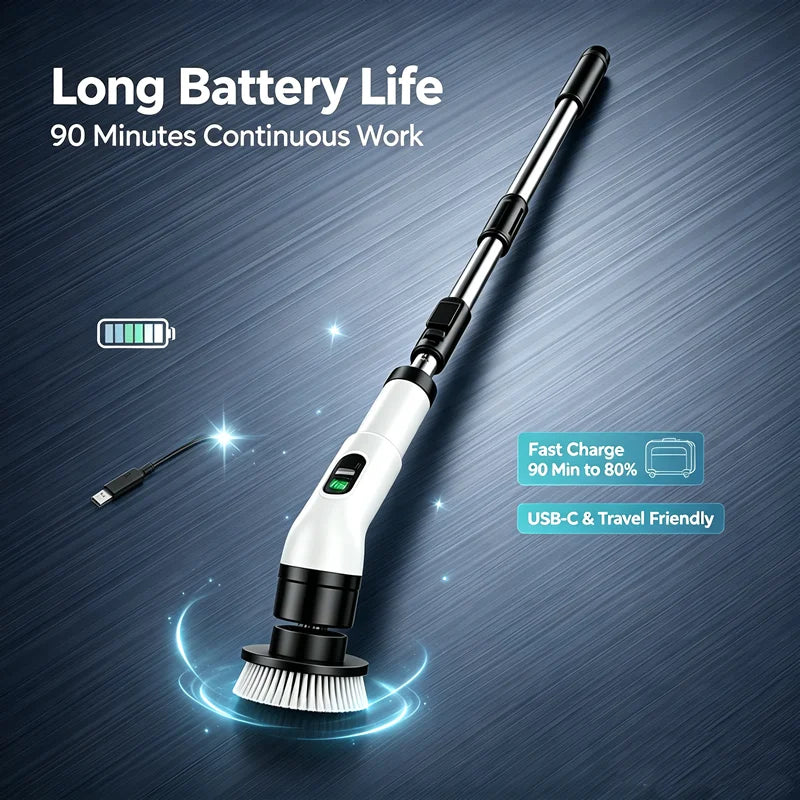 Cordless Household Spin Scrubber – Electric Multipurpose Cleaning Brush for Bathroom, Kitchen & Toilet