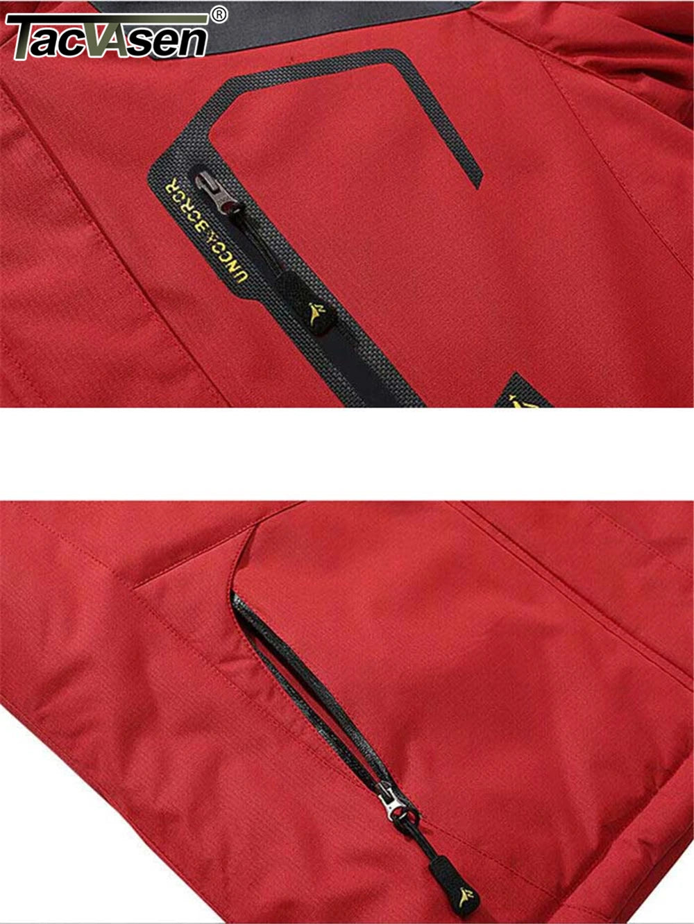 TACVASEN Fleece-Lined Mountain Hiking Jacket – Removable Hood Ski Snowboard Parka for Men