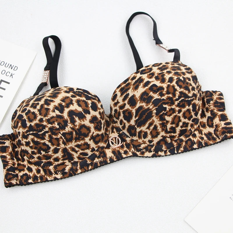 Sexy Leopard Print Push-Up Bra & Underwear Set