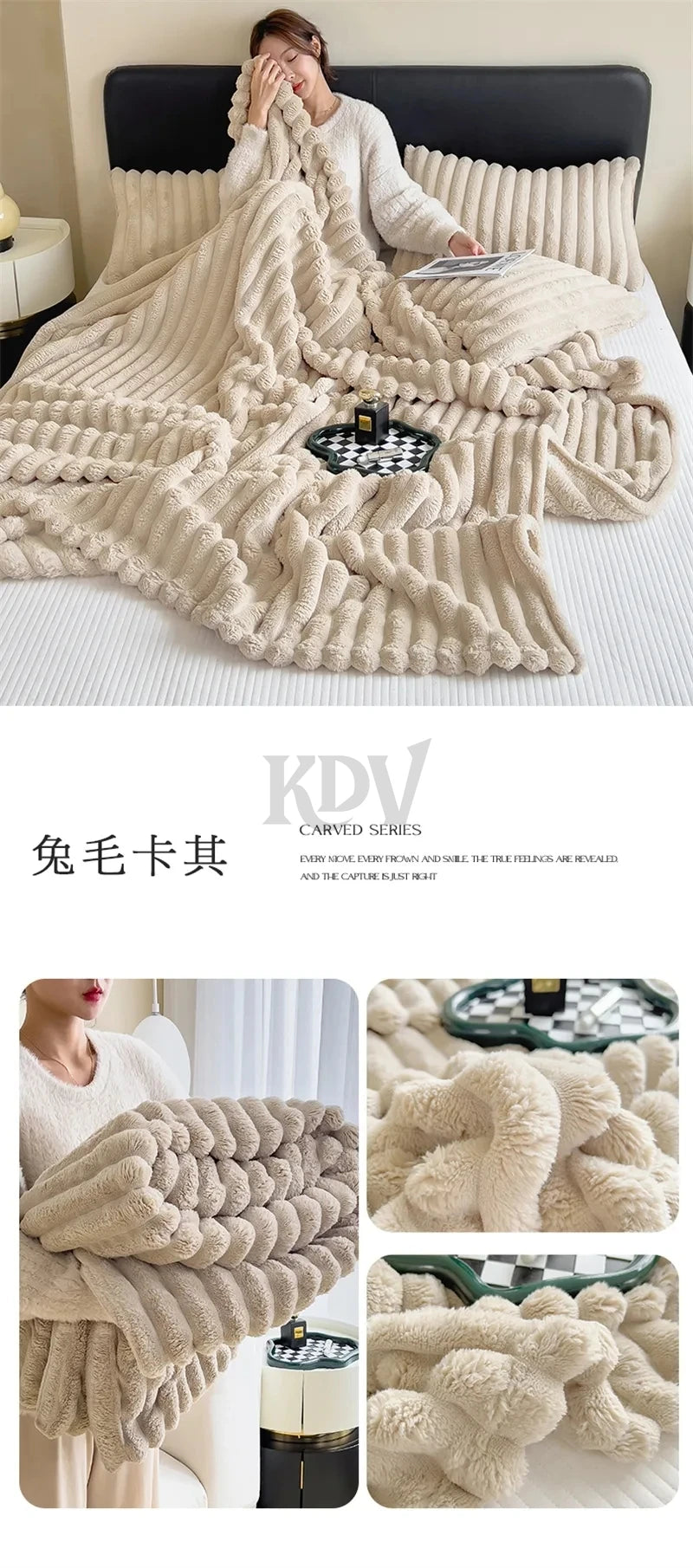 Faux Rabbit Fur Blanket – Plush Throw & Bedding Set Options