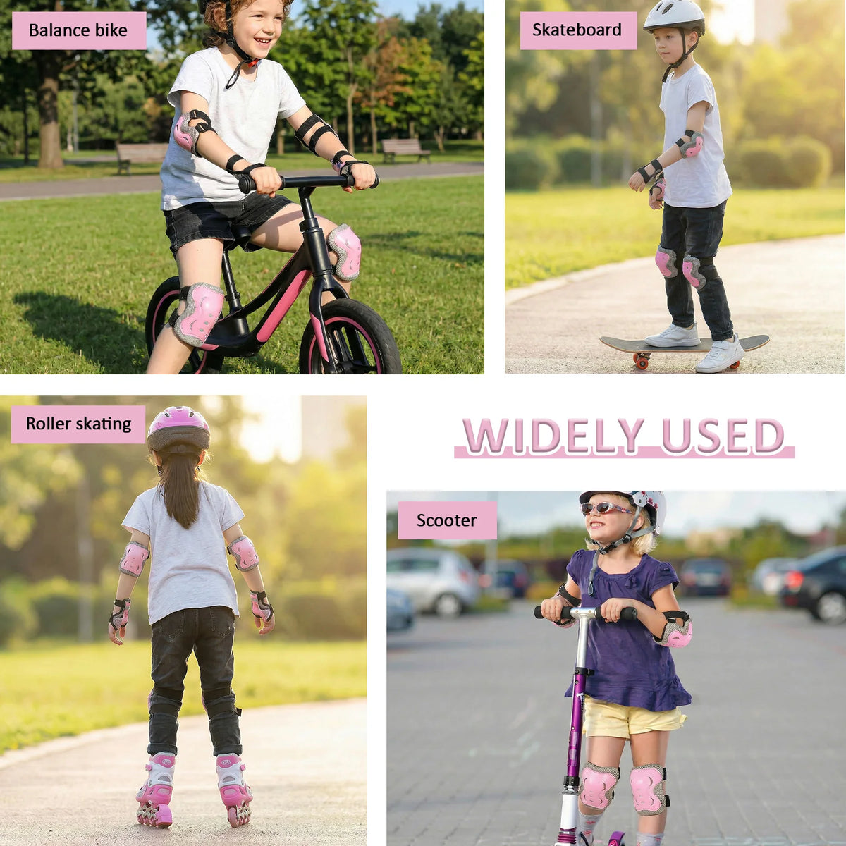 6-Piece Kids Protective Gear Set – Knee Pads, Elbow Pads & Wrist Guards for Skating, Cycling & Scooter