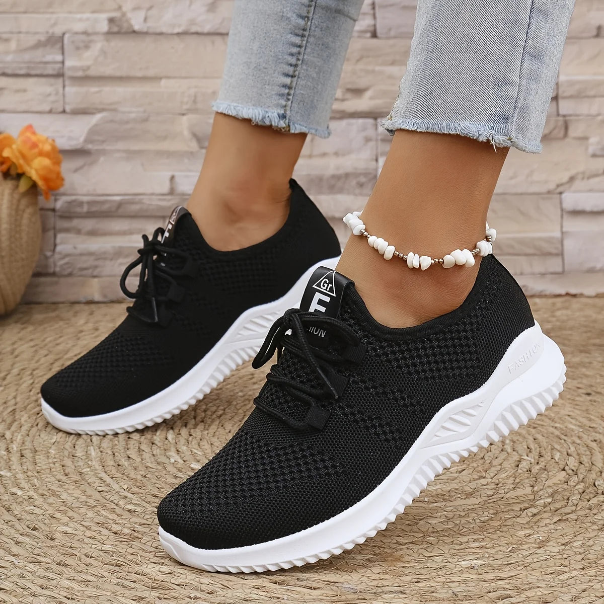 Women's Knit Leisure Sports Shoes – Soft Sole Running & Tennis Sneakers