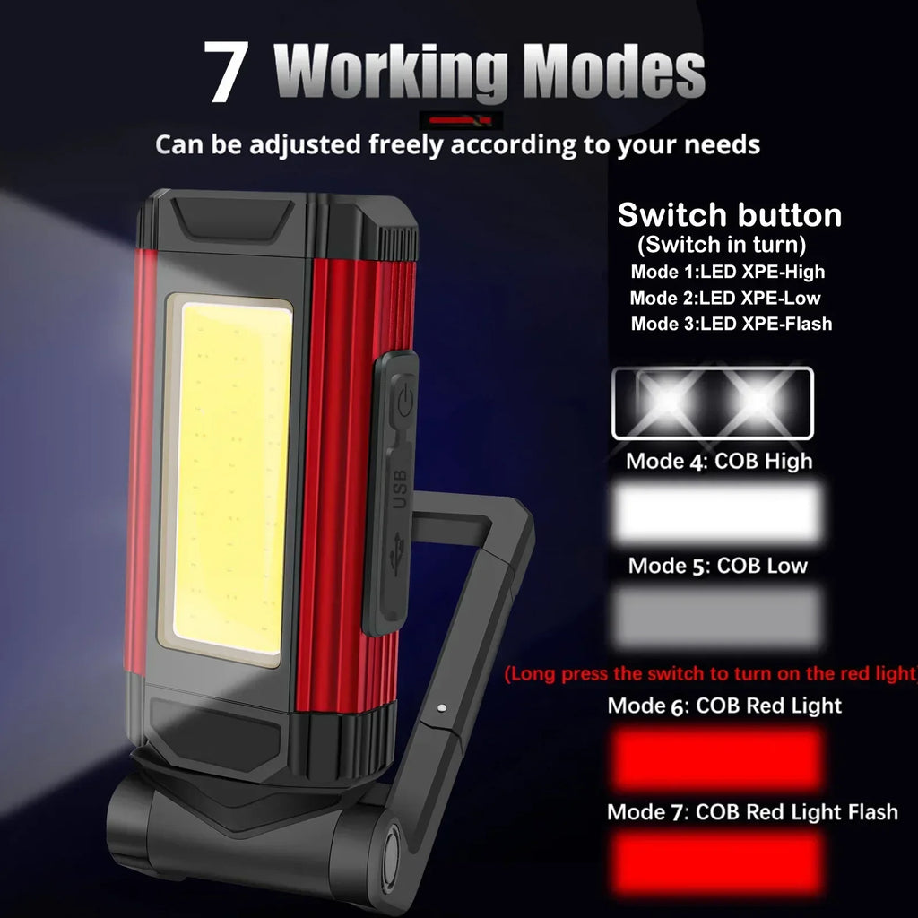 ESMARTER K011 XPE+COB Work Light – 600 Lumen, 5 Modes, Power Bank Function, IP64, USB Rechargeable