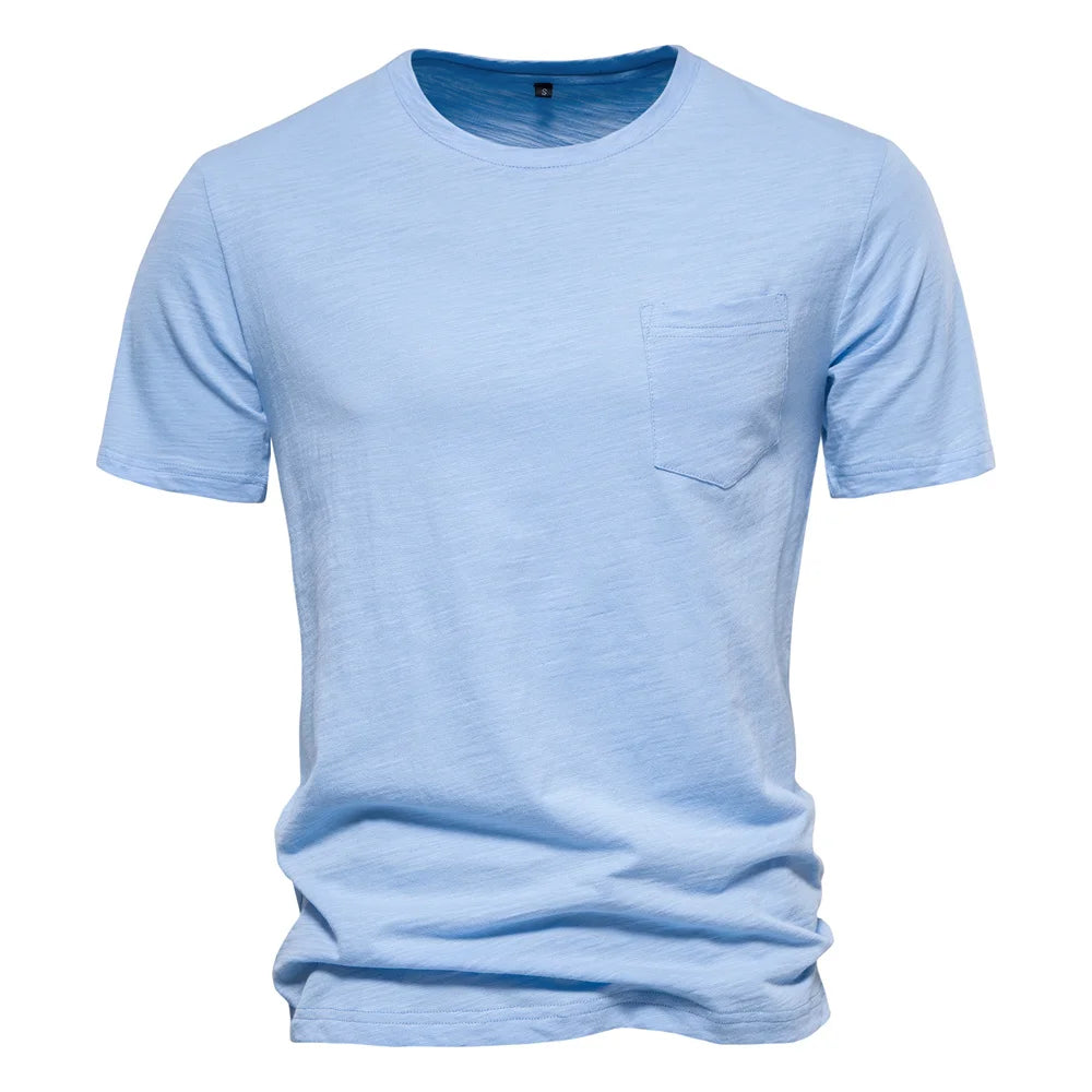 Men's 100% Cotton O-Neck Short Sleeve T-Shirt — Classic Crew Neck Essential