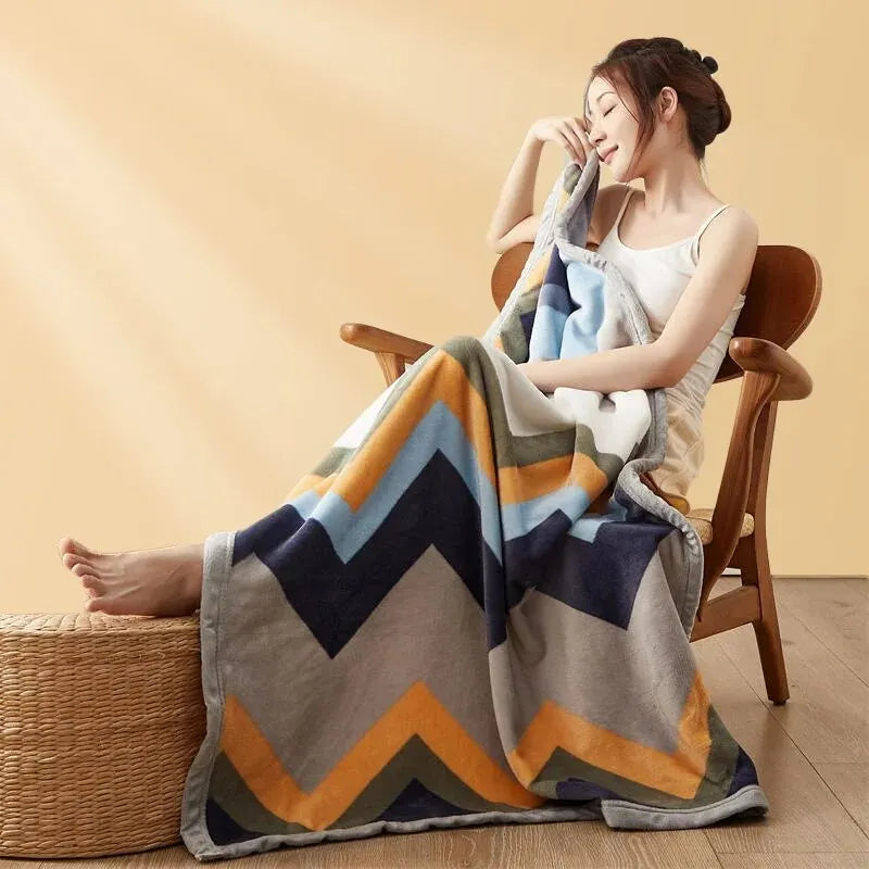 Extra Soft Thickened Flannel Blanket – Warm Nap & Air Conditioning Throw for Bed & Sofa