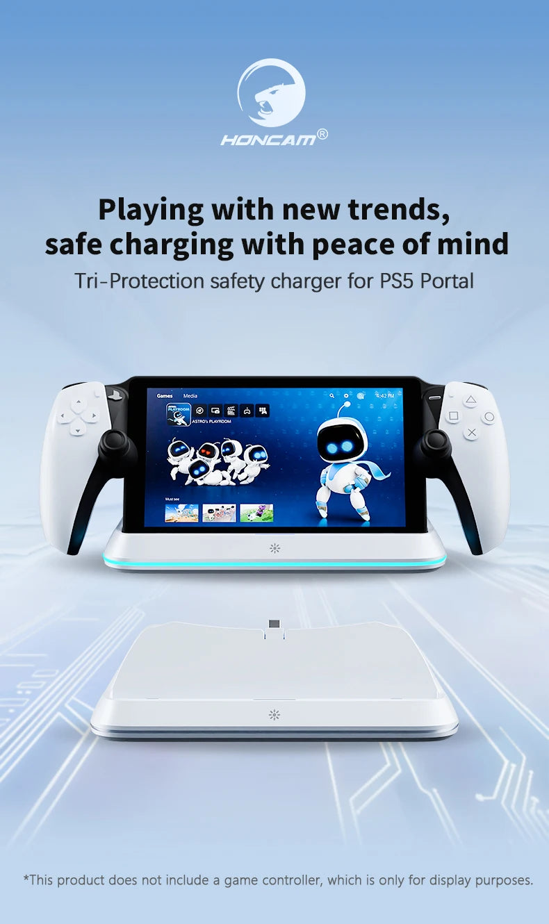 HONCAM Charging Dock Station for PlayStation Portal — Fast Charge & Organized Storage