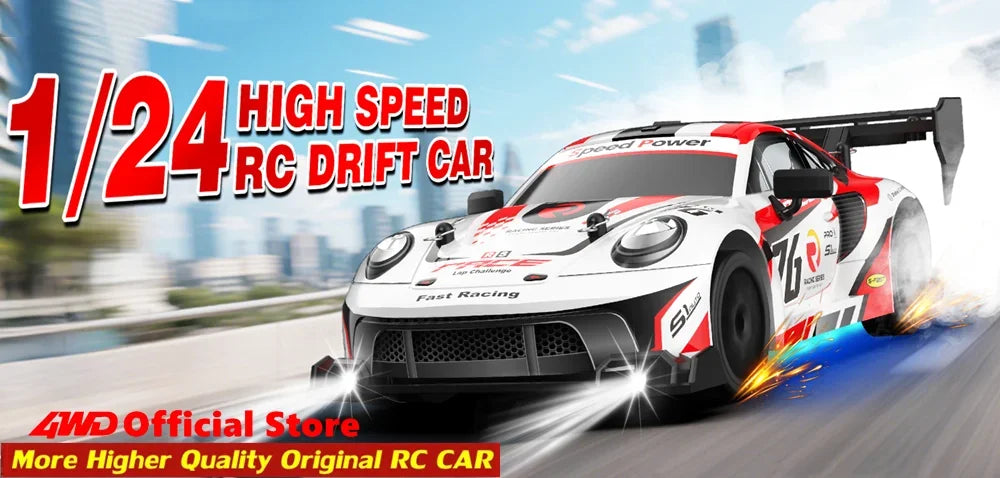 1:24 Scale 4WD RC Drift Car – 20KM/H Off-Road Racing Truck with LED Lights
