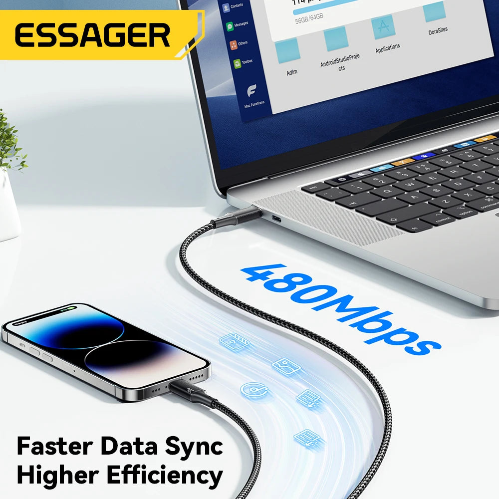 Essager USB-C to Lightning Cable — Fast Charging for iPhone & iPad