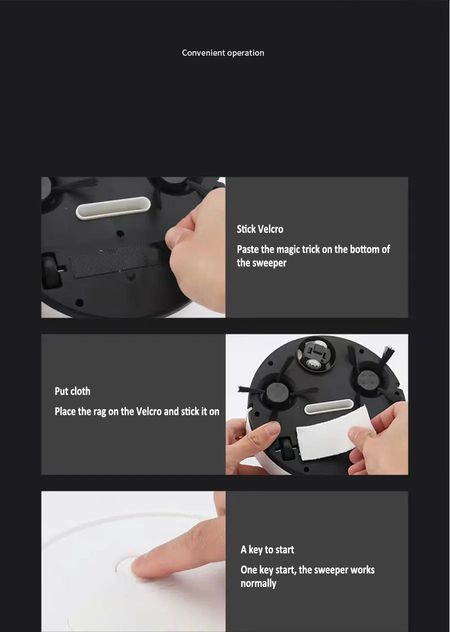 Mini Robot Vacuum Cleaner — 3-in-1 Sweep, Mop & Vacuum, 1500Pa, USB Charging, 20-Min Runtime