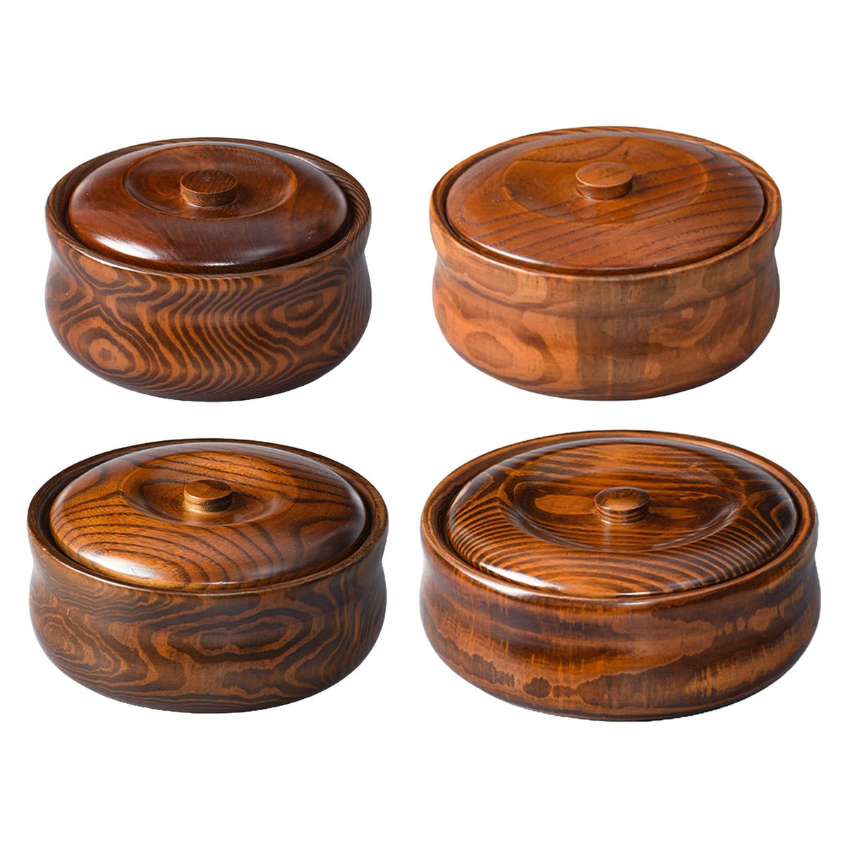 Wooden Serving Bowl with Lid