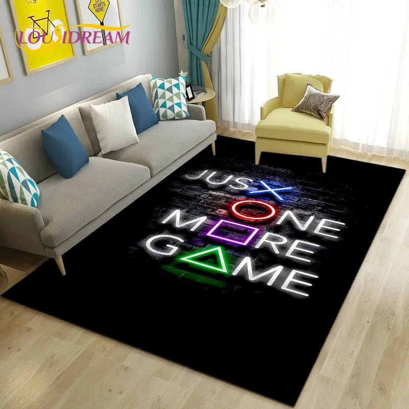 3D Cartoon Gamer Game Controller Area Rug,Carpet Rug for Living Room Bedroom Sofa Doormat Decoration,Kid Play Non-slip Floor Mat