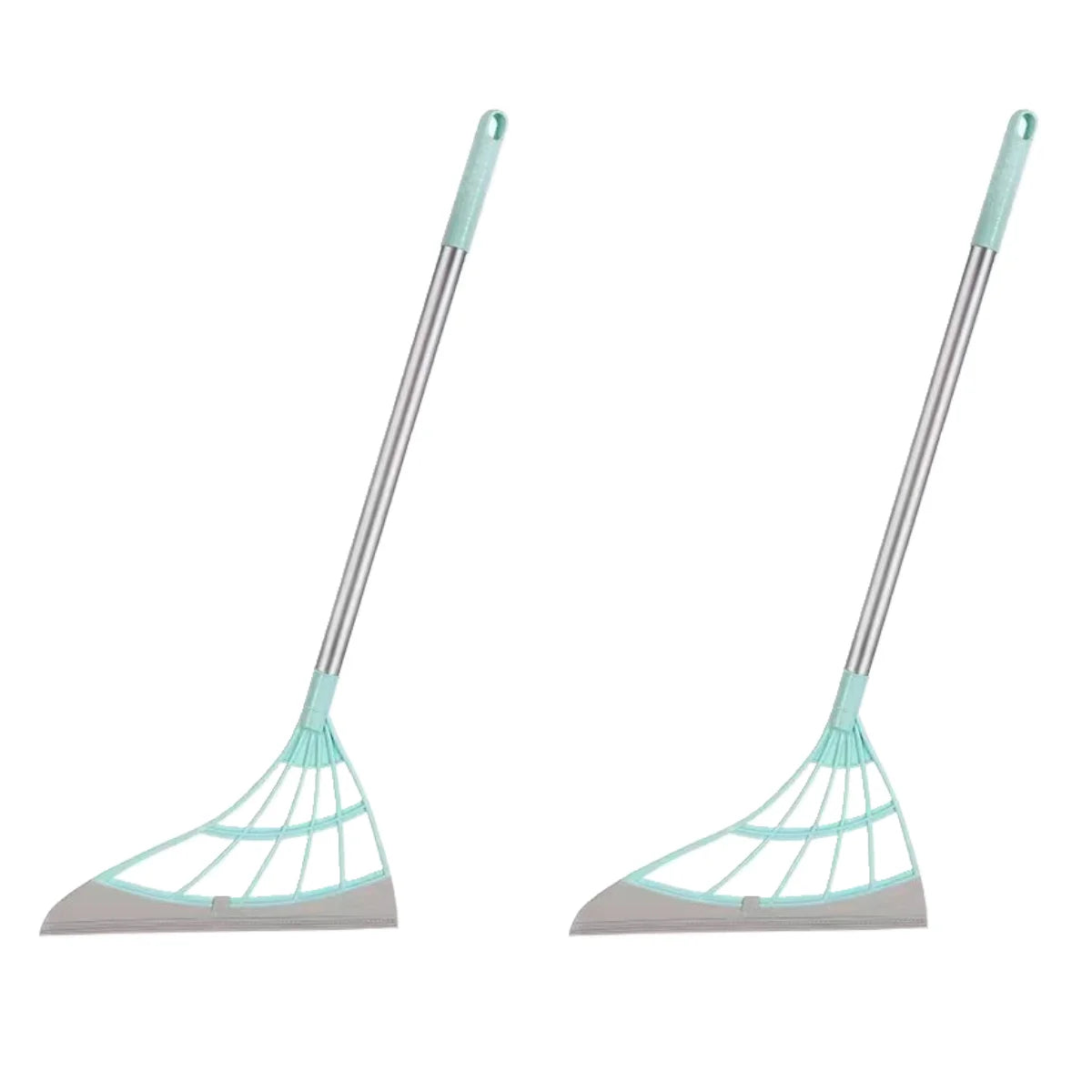 Sweep. Squeegee. Shine. — Silicone Magic Rubber Broom & Floor Squeegee Wiper | Hair & Water Removal, Bathroom & Garage, 1PC & 2PCS, Blue & Gray