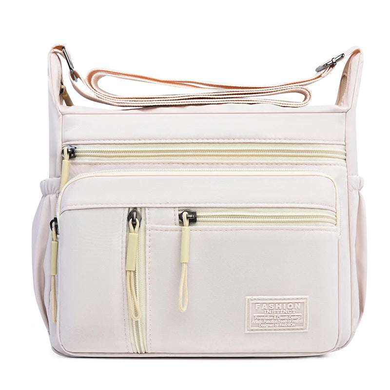 Fashion Women's Crossbody Bag Multi-Pockets High-Quality Waterproof Nylon Large Capacity Shoulder Messenger Handbag