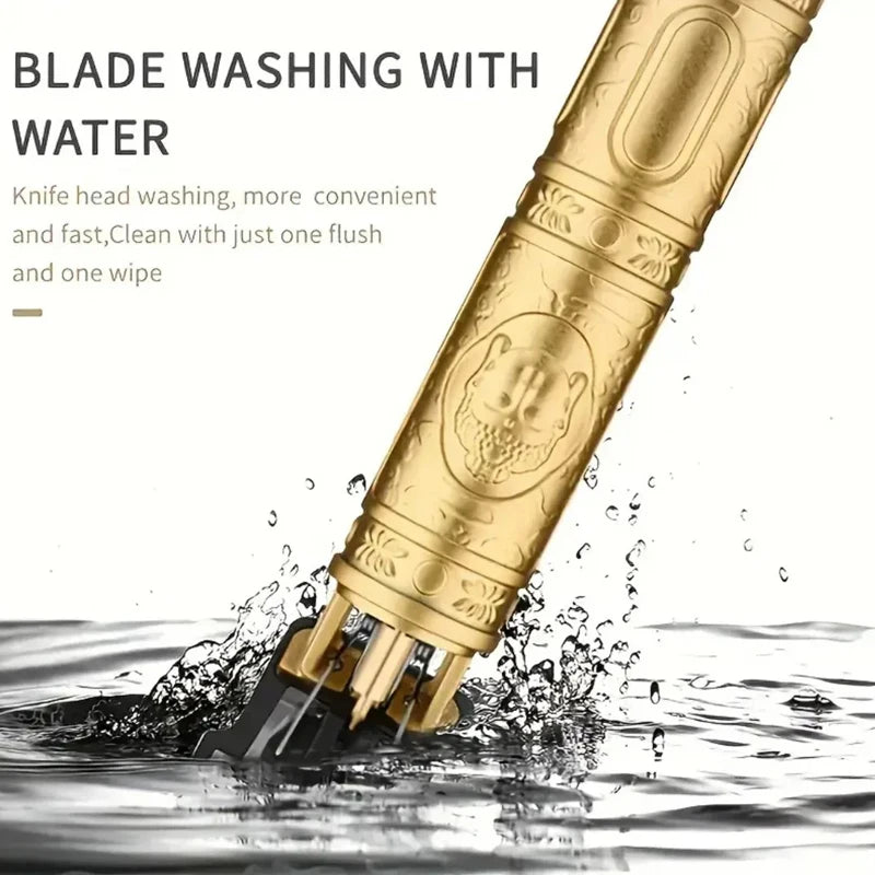XMSJ Carving Hair Clipper – Metal Body, Engraved Design, Rechargeable Barber Trimmer