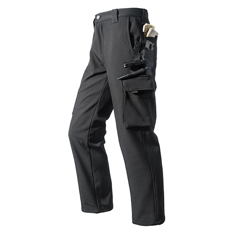 Men's Fleece Softshell Cargo Hiking Pants — Outdoor Tactical Trousers M–5XL