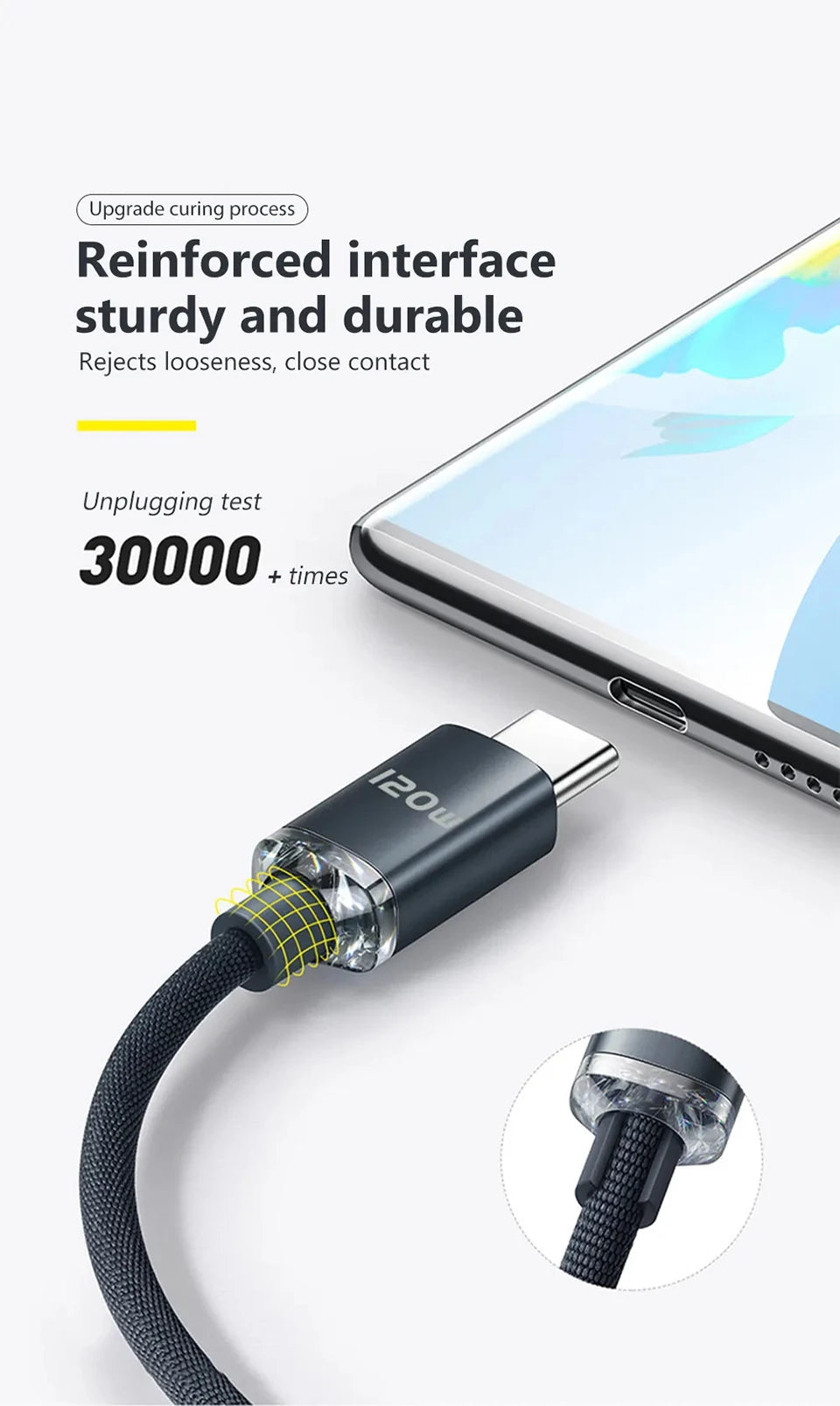 120W. Braided. Any Length. — USB-C to USB-C 120W Super Fast Charging Cable | 0.25m, 1m, 1.5m & 2m, Samsung, Xiaomi, Huawei, Realme, Blue, Black & Purple