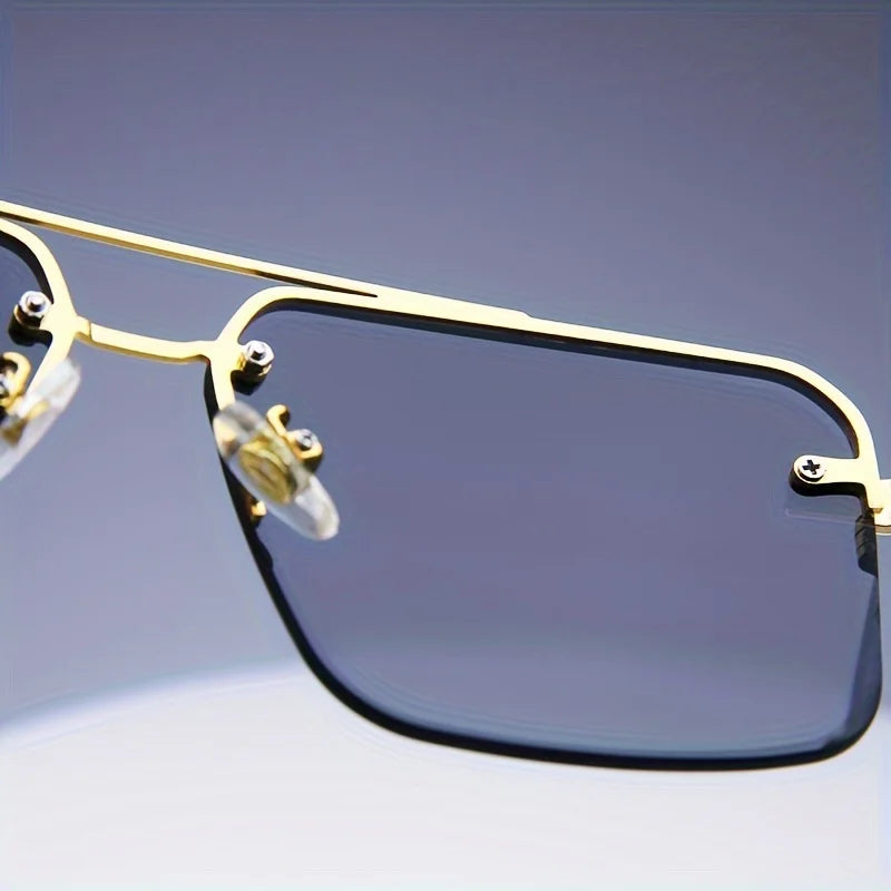 Fashion Rimless Sunglasses | Frameless Small Square UV Protection Shades for Men & Women